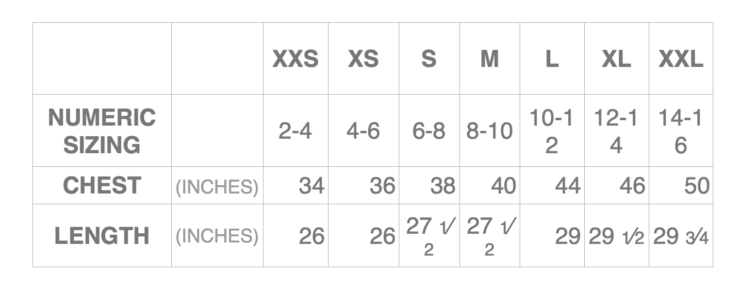 sizing chart