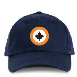 baseball cap with maple leaf in center